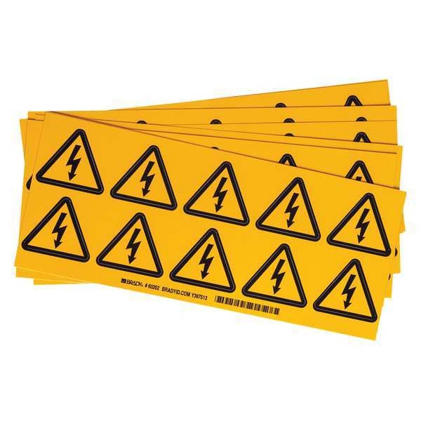 Brady Warning Label, 2 In. H, 2 In. W, PK10 - 60202
