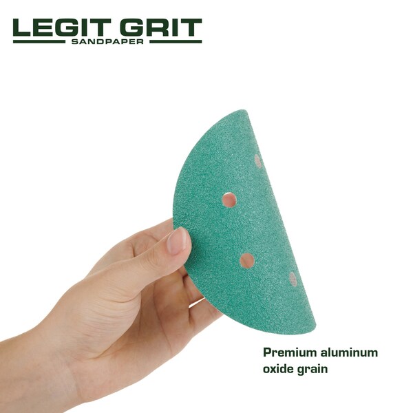 Legit Grit 6 inch Sand paper Disc, 6-Hole, 60 Grit, 50PK - LG6-660-50