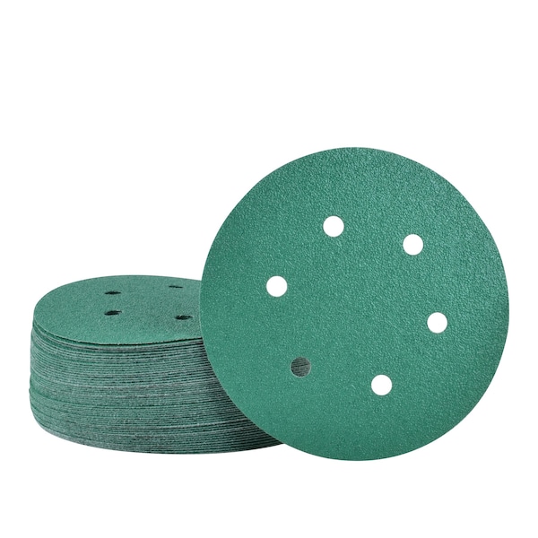 Legit Grit 6 inch Sand paper Disc, 6-Hole, 60 Grit, 50PK - LG6-660-50
