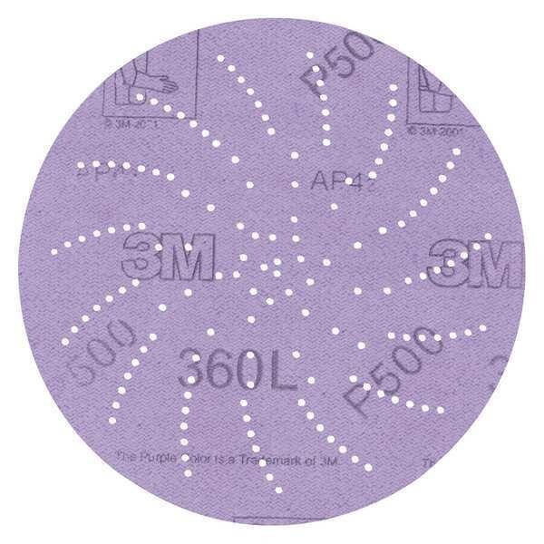 3M Hook-and-Loop Sanding Disc, 3" Dia, Multi-Hole, Aluminum Oxide, P400 Grit, Open Coat Type, 360L - 7100077623