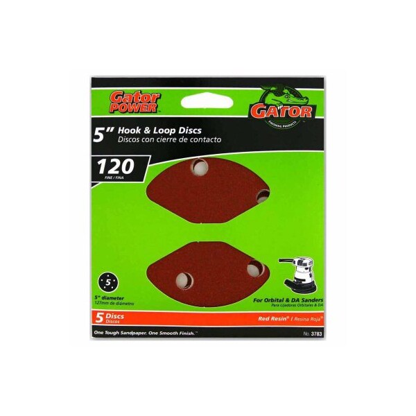 Gator Finishing 5PK 5 120G Sand Disc - 3783