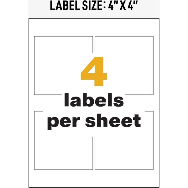 Avery Label, Ghs Chemical, 4X4, We 4PK - AVE60504