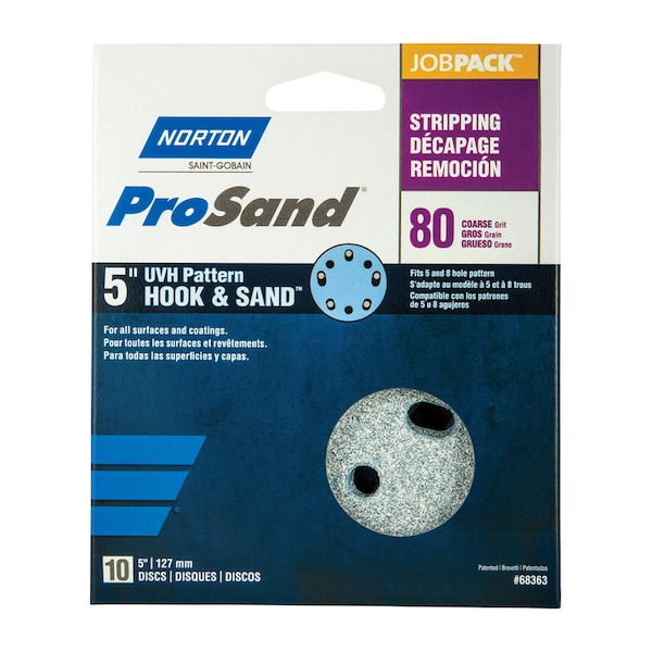 Norton Abrasives 8 Hole, Ceramic Alumina, 80 Grit, Coated Type - 07660768363