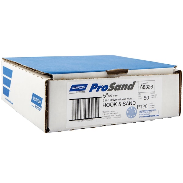 Norton Abrasives Norton ProSand 5 in. Ceramic Alumina Hook and Loop Sanding Disc 120 Grit Medium 50 pk - 7660768326