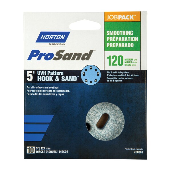 Norton Abrasives 8 Hole, Ceramic Alumina, 120 Grit, Coated Type - 07660768361