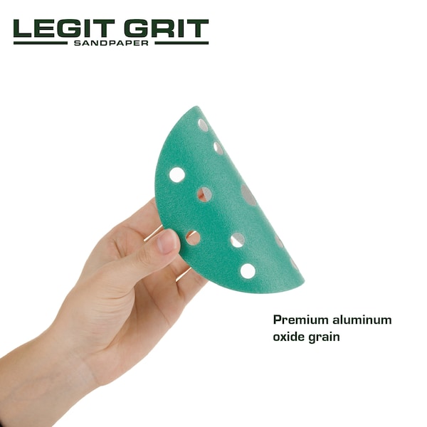 Legit Grit 6 inch Sand paper Disc, 15-Hole, 150 Grit, 150PK - LG6-15150-150