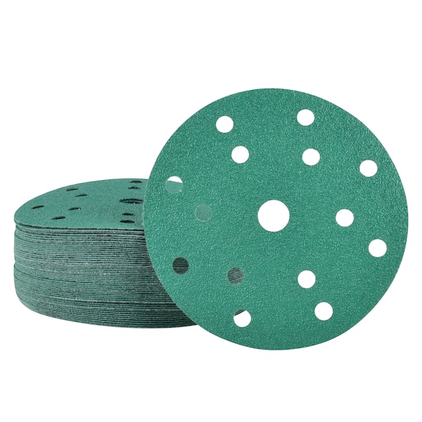 Legit Grit 6 inch Sand paper Disc, 15-Hole, 80 Grit, 50PK - LG6-1580-50