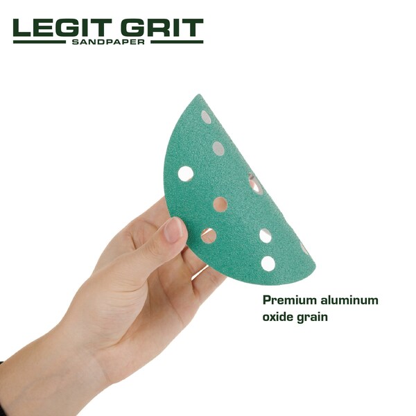 Legit Grit 6 inch Sand paper Disc, 15-Hole, 80 Grit, 50PK - LG6-1580-50