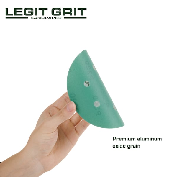 Legit Grit 6 inch Sand paper Disc, 6-Hole, 320 Grit, 100PK - LG6-6320-100