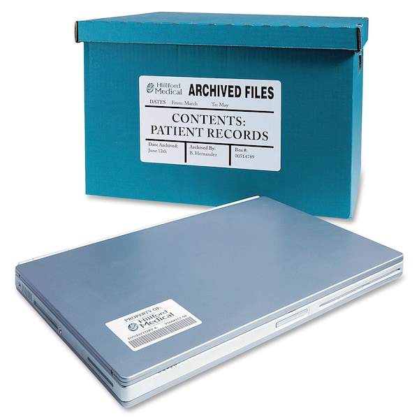 Avery Avery White Permanent Durable ID Labels for Laser Printers 6575, 8-1/2" x 11", Box of 50 - 7278206575