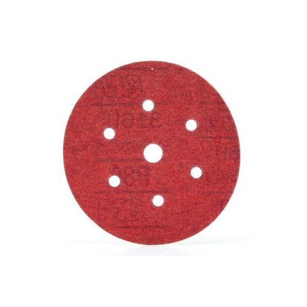 3M 3M Red Abrasive Hookit Disc D/F, 01147, 6 in, P80D, 50PK - 7000028269