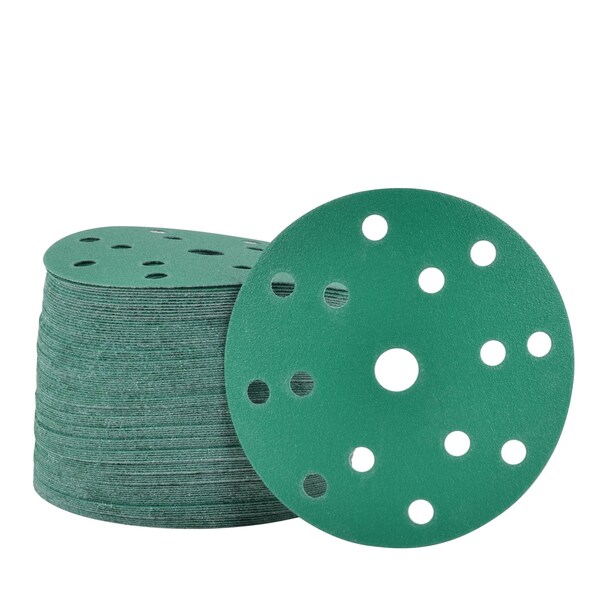 Legit Grit 6 inch Sand paper Disc, 15-Hole, 150 Grit, 100PK - LG6-15150-100