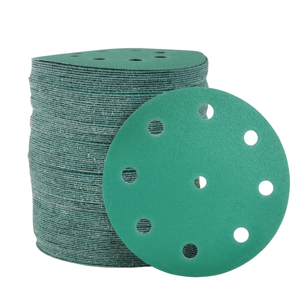 Legit Grit 5 inch Sand paper Disc, 9-Hole, 80 Grit, 100PK - LG5-980-100