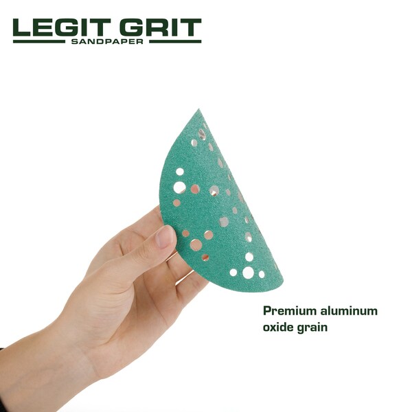 Legit Grit 6 inch Sand paper Disc, 49-Hole, 60 Grit, 150PK - LG6-4960-150