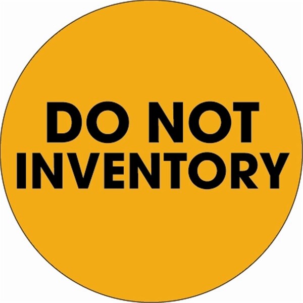 Bondad 2 in. Circle - Do Not Inventory Fluorescent Orange Labels - Roll of 500 - BO3348839