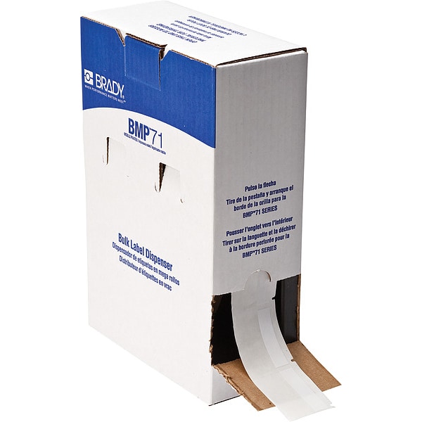 Brady Label, 2 in W, Clear; White - BM-107-427