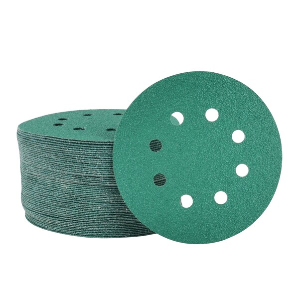 Legit Grit 5 inch Sand paper Disc, 8-Hole, 60 Grit, 50PK - LG5-860-50