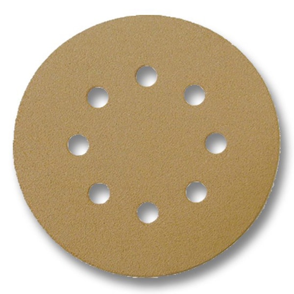 Pasco Hook-and-Loop Sanding Disc, 5 in. Dia, 8 Hole, 320 Grit - P6.23-05320V8