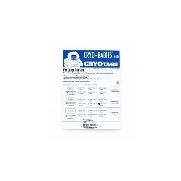 Diversified Biotech Cryobabies, Laser, 1.5ml, Yellow, 1700/pk, 1700PK - 247127-Y