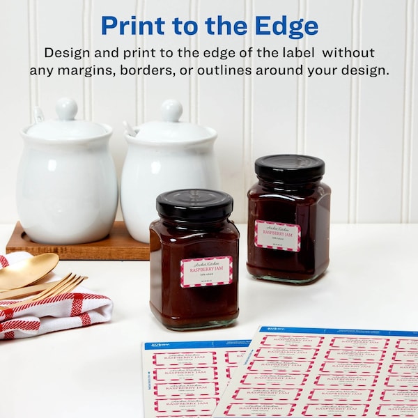Avery White Dissolvable Labels w/ Sure Feed, 1 1/4 x 2 3/8, White, PK90 - 04224