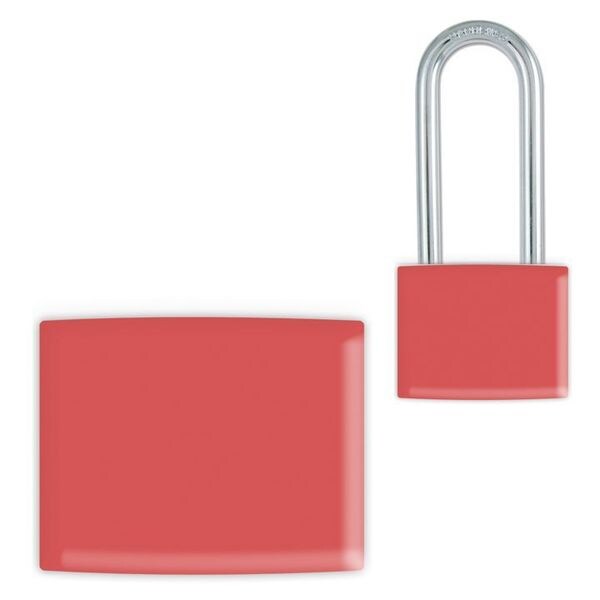 Idesco Padlock Label, 2-1/8inHx1-1/2inW, PK25, LMBBT101AAC - LMBBT101AAC
