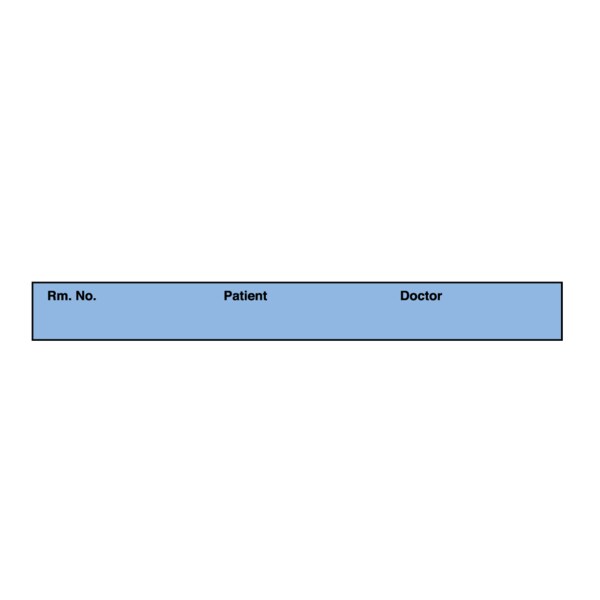 Nevs Printed Chart Tape - Rm No Patient Doctor 1/2" Blue w/Black - NT-500-BLUE