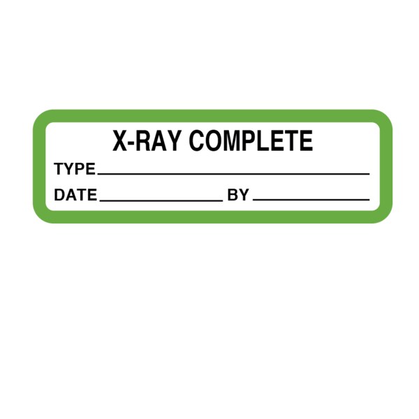 Nevs Information Labels - X-Ray Complete 5/16"x1-1/4" White w/Green & Black - X-4386
