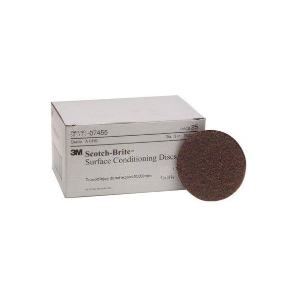 3M Scotch-Brite Surface Conditioning Disc 07455, 3 inxNH A CRS5, 25PK - 7000120660