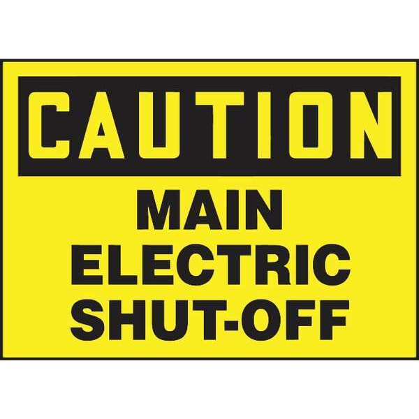 Accuform Caution Label, Electric Shut-Off, 3-1/2x5 in, Dura-Vinyl - LELC620XVE