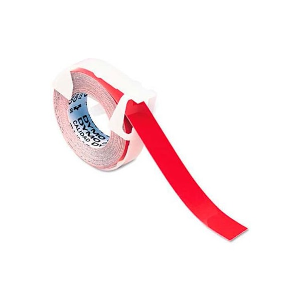 Dymo Corp DYMO Self-Adhesive Glossy Labeling Tape for Embossers, 3/8" x 9-3/4' Roll, Red - 520102