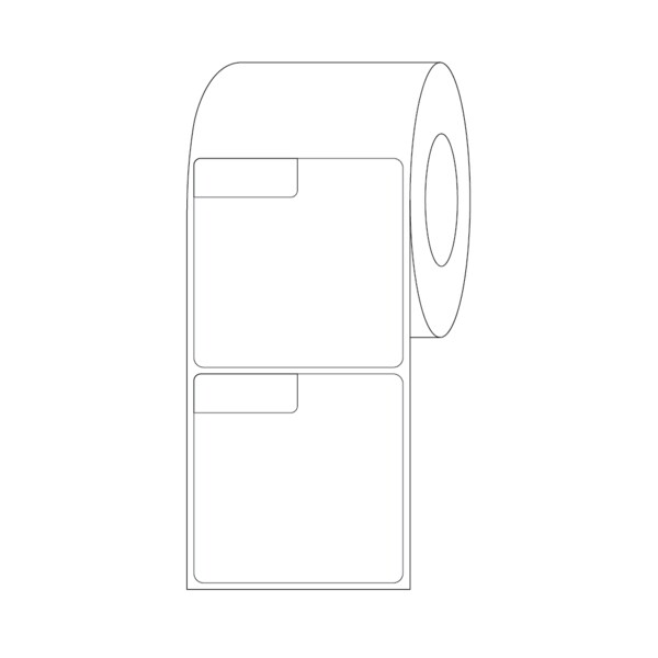 Nevs ISBT 128 Blank Direct Thermal Notch 4" x 4" - BBC-DTN-44-3
