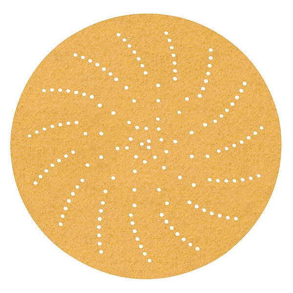 3M Hook-and-Loop Sanding Disc, 5" Dia, Multi-Hole, Aluminum Oxide, P320 Grit, Open Coat Type, 216U - 7010029923
