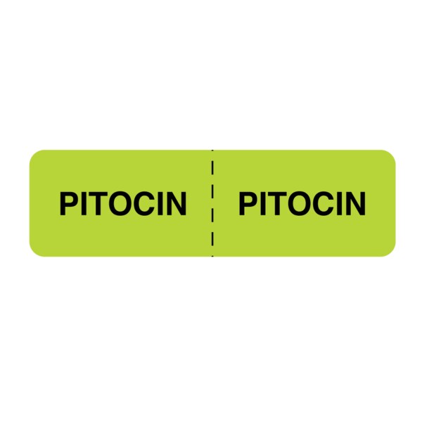 Nevs IV Drug Line Label - Pitocin/Pitocin 7/8" x 3" Flr Chart w/Black - N-10355