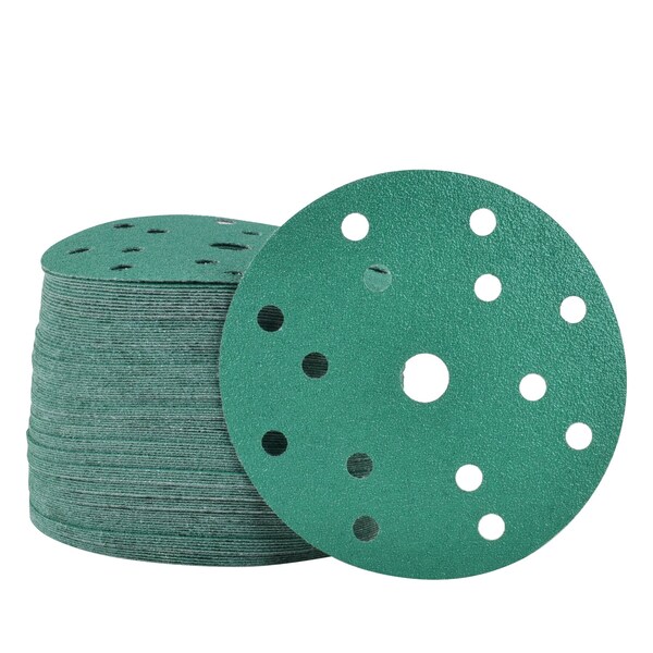 Legit Grit 6 inch Sand paper Disc, 15-Hole, 80 Grit, 100PK - LG6-1580-100