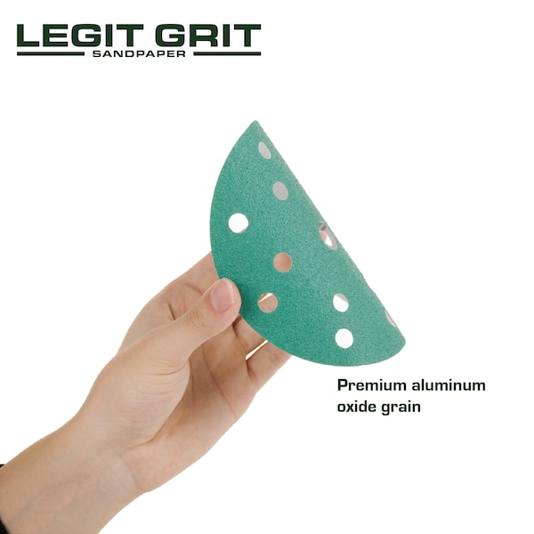 Legit Grit 6 inch Sand paper Disc, 15-Hole, 80 Grit, 100PK - LG6-1580-100