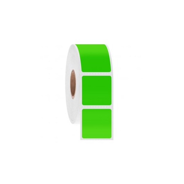 Ga International NitroTag Cryogenic Barcode Labels, 1x1, 1" Core, Green, 1000 Labels - 247185G