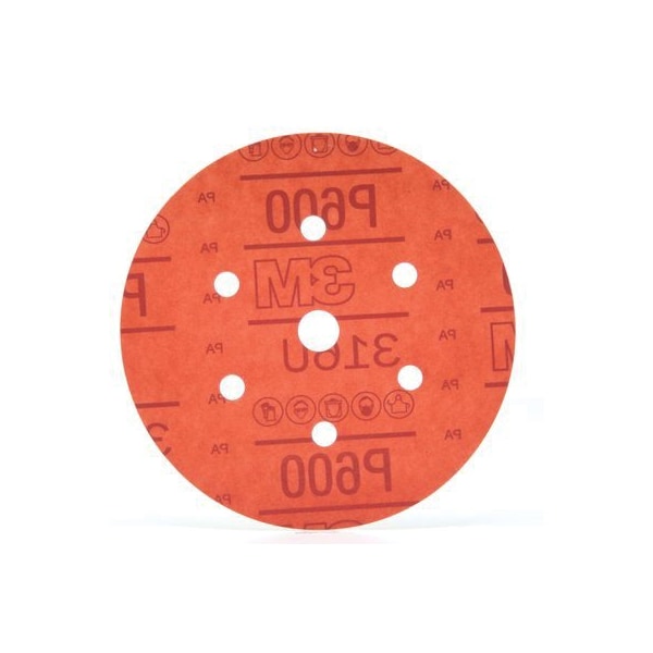 3M 3M Red Abrasive Hookit Disc D/F, 01137, 6 in, P600, 50PK - 7000045453