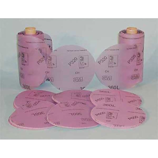 3M Hook-and-Loop Sanding Disc, 6" Dia, No Hole, Aluminum Oxide, P400 Grit, Open Coat Type, 360L - 60600110575