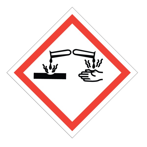 Nevs GHS Pictogram Label - Corrosive w/Laminate 10" x 10" - GHS-10-C