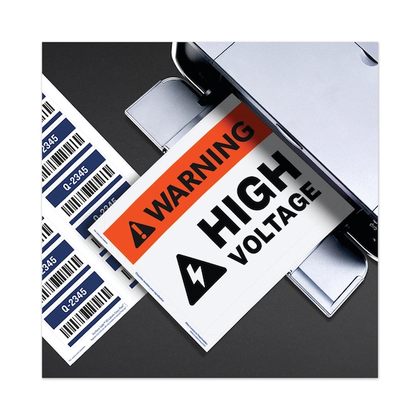 Avery Surface Safe Removable Label Safety Sign, Inkjet/Laser, 5x7, Wht, PK30 - 61511