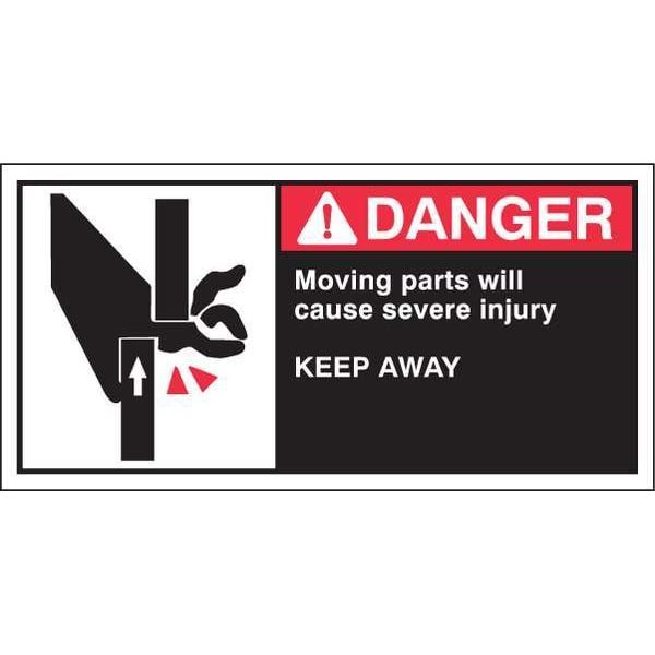 Brady Warning Label, 2-1/2inHx5inW, HP Poly., PK5, 96170 - 96170