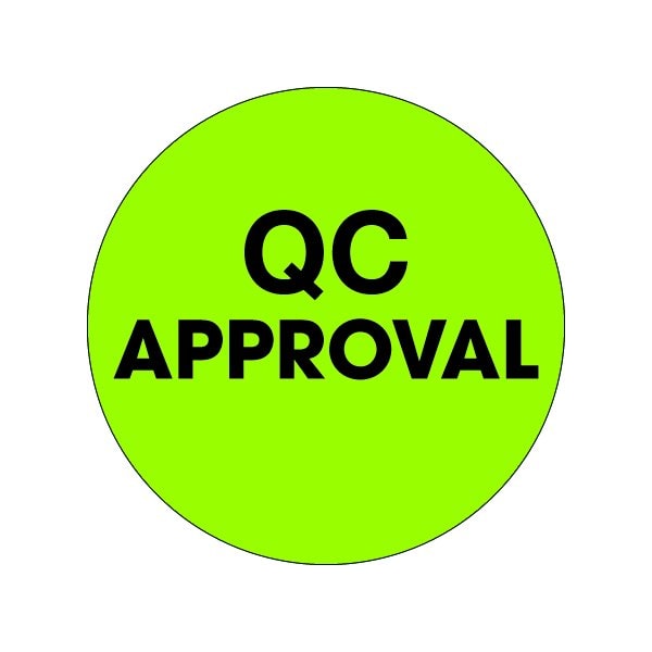 Bsc Preferred 2'' Circle - ''QC Approval'' Fluorescent Green Labels - BUY00019837