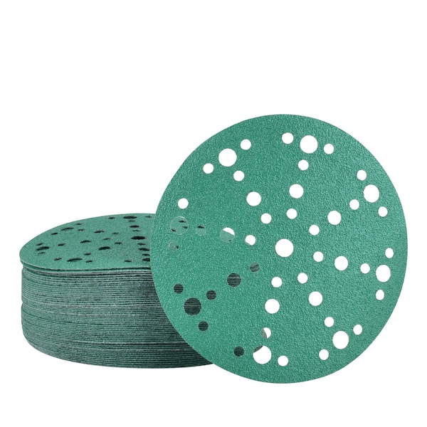 Legit Grit 6 inch Sand paper Disc, 49-Hole, 60 Grit, 50PK - LG6-4960-50