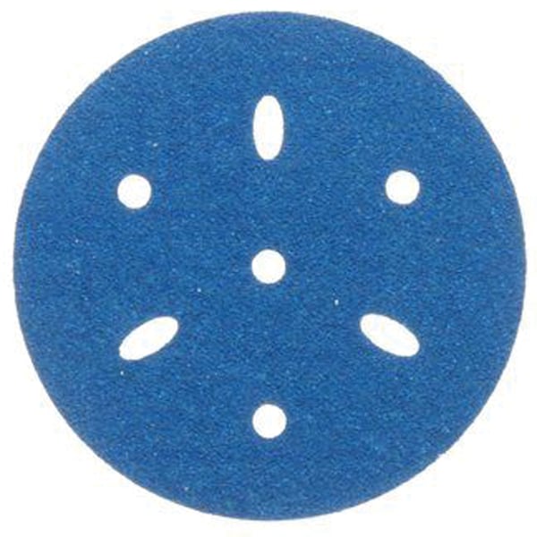 3M 3M 36174 Hookit Blue Sandpaper 6" Disc - 120 Grade Multi-Hole 50/Bx - 7100091245