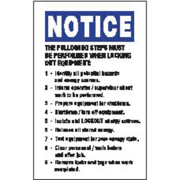 Panduit Lockout Label, 5 In. H, 3-1/2 In. W, PK5 - PVS0503N458Y