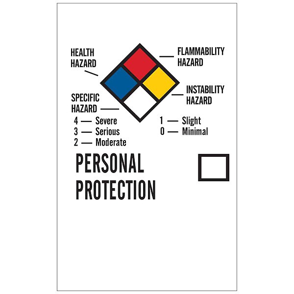 Brady NFPA Label, 1-1/4"W, Self-Adh Vinyl, PK500 - 121163