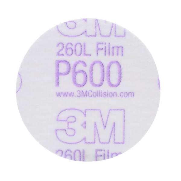 3M Hook-and-Loop Sanding Disc, 3 in Dia, No Hole, Aluminum Oxide, P600 Grit, Coated Type, 260L - 00911
