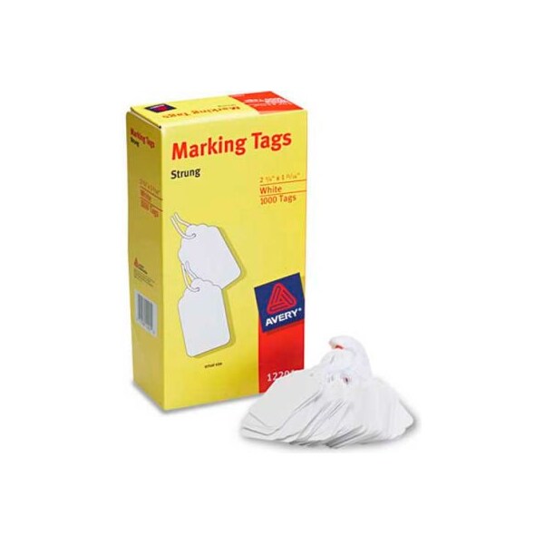 Avery Avery Marking Tags, 2-3/4" x 1-11/16", White, 1000 Tags/Box - 12201