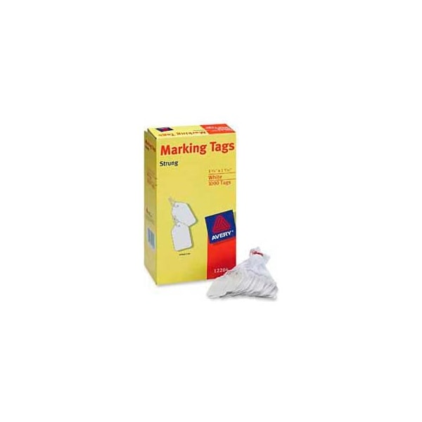Avery Avery Marking Tags, 1-3/4" x 1-3/32", White, 1000 Tags/Box - 12204