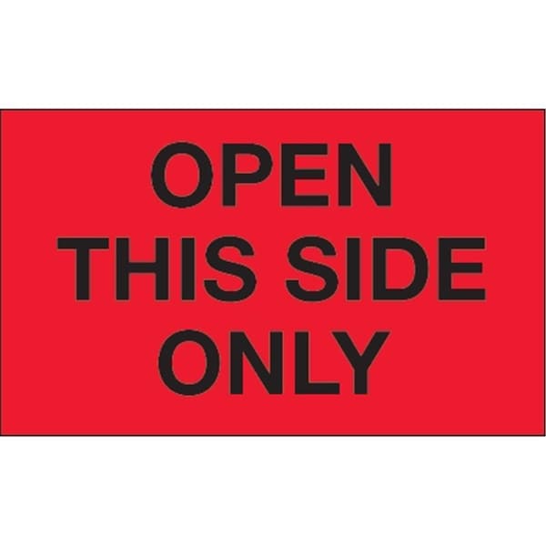 Bondad 3 x 5 in. - Open This Side Only Fluorescent Red Labels - Roll of 500 - BO3356877